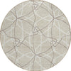 Piper Looms Chantille Geometric ACN950 Beige Machine Washable Area Rug Round Main Image