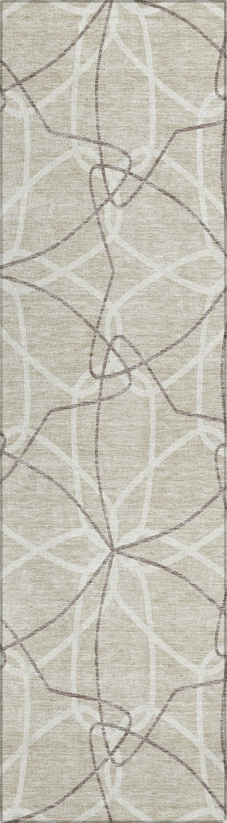 Piper Looms Chantille Geometric ACN950 Beige Machine Washable Area Rug Runner Main Image