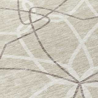 Piper Looms Chantille Geometric ACN950 Beige Machine Washable Area Rug Swatch Image