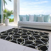 Piper Looms Chantille Geometric ACN950 Black Machine Washable Area Rug Outdoor Lifestyle Image Feature
