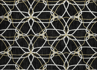 Piper Looms Chantille Geometric ACN950 Black Machine Washable Area Rug Scatter Main Image