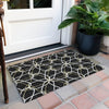 Piper Looms Chantille Geometric ACN950 Black Machine Washable Area Rug Scatter Outdoor Lifestyle Image Feature