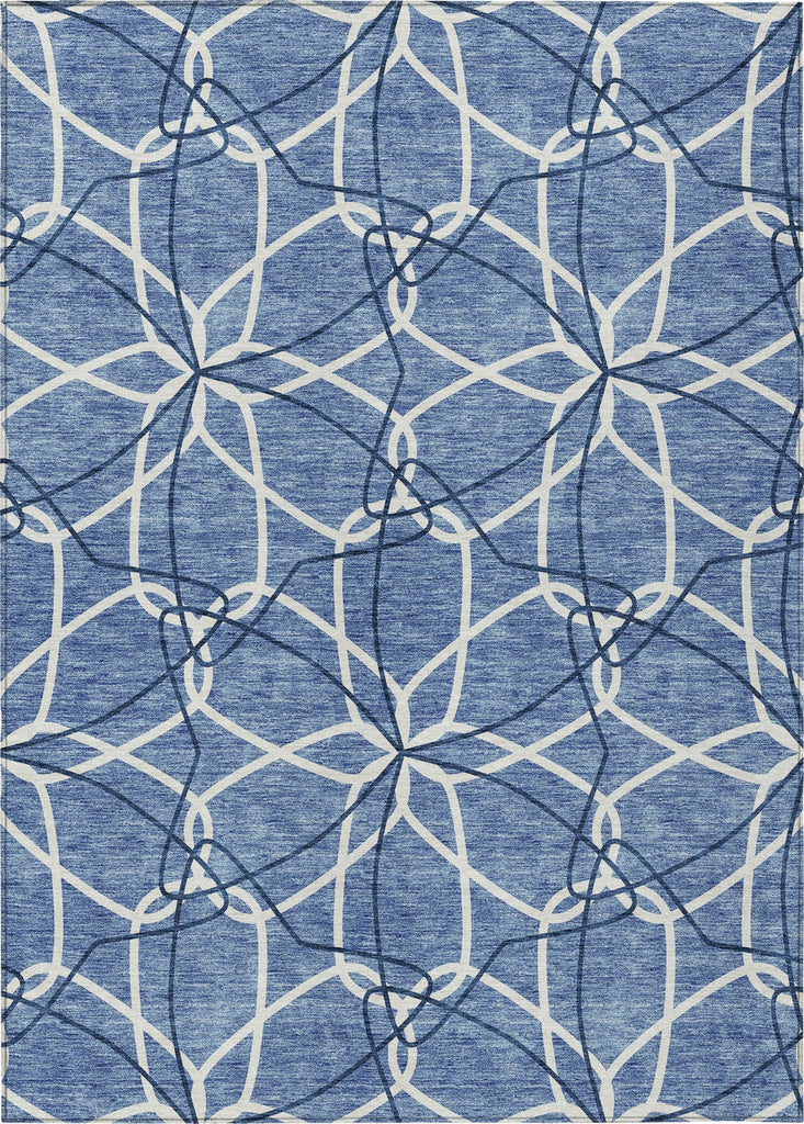 Piper Looms Chantille Geometric ACN950 Denim Machine Washable Area Rug main image