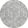 Piper Looms Chantille Geometric ACN950 Gray Machine Washable Area Rug Round Main Image