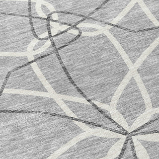 Piper Looms Chantille Geometric ACN950 Gray Machine Washable Area Rug Swatch Image