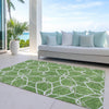 Piper Looms Chantille Geometric ACN950 Green Machine Washable Area Rug Outdoor Lifestyle Image Feature