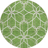 Piper Looms Chantille Geometric ACN950 Green Machine Washable Area Rug Round Main Image