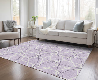 Piper Looms Chantille Geometric ACN950 Lavender Machine Washable Area Rug Lifestyle Image Feature