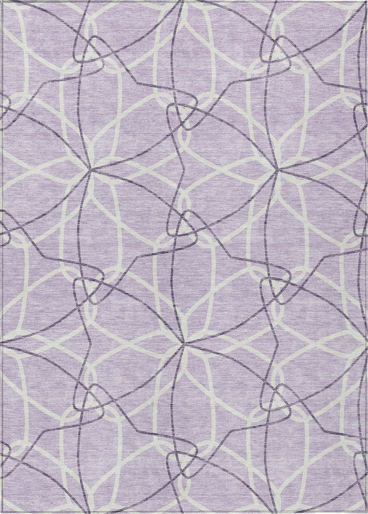 Piper Looms Chantille Geometric ACN950 Lavender Machine Washable Area Rug main image