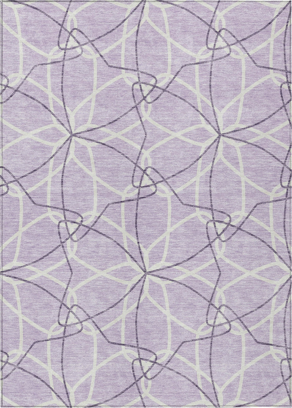 Piper Looms Chantille Geometric ACN950 Lavender Machine Washable Area ...