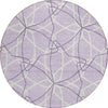 Piper Looms Chantille Geometric ACN950 Lavender Machine Washable Area Rug Round Main Image
