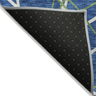 Piper Looms Chantille Geometric ACN950 Navy Machine Washable Area Rug Backing Image