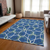 Piper Looms Chantille Geometric ACN950 Navy Machine Washable Area Rug Lifestyle Image Feature