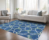 Piper Looms Chantille Geometric ACN950 Navy Machine Washable Area Rug Lifestyle Image Feature