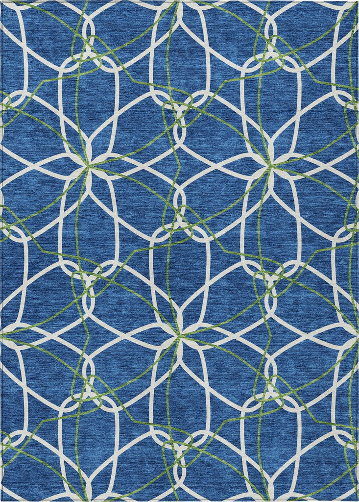 Piper Looms Chantille Geometric ACN950 Navy Machine Washable Area Rug main image