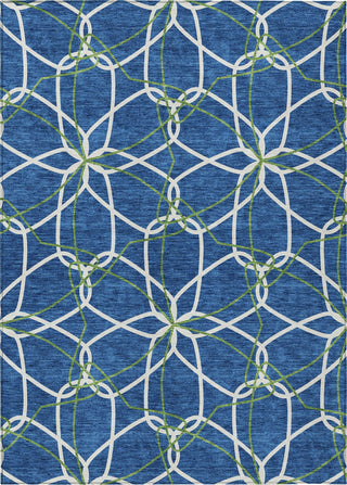 Piper Looms Chantille Geometric ACN950 Navy Machine Washable Area Rug main image