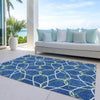 Piper Looms Chantille Geometric ACN950 Navy Machine Washable Area Rug Outdoor Lifestyle Image Feature