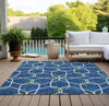 Piper Looms Chantille Geometric ACN950 Navy Machine Washable Area Rug Outdoor Lifestyle Image Feature