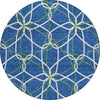 Piper Looms Chantille Geometric ACN950 Navy Machine Washable Area Rug Round Main Image
