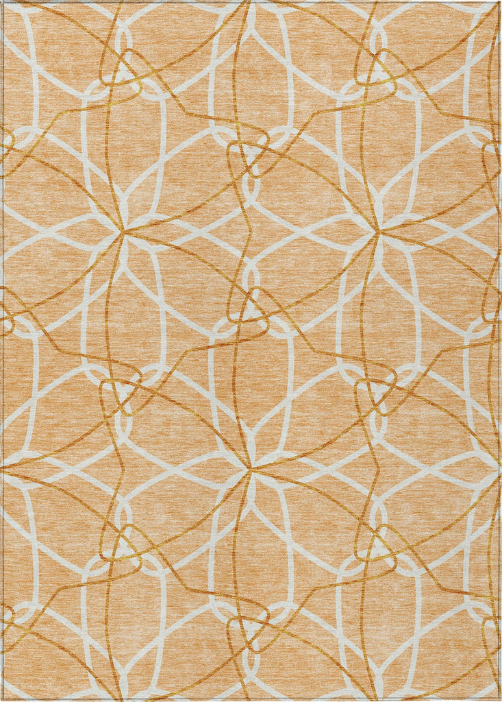 Piper Looms Chantille Geometric ACN950 Peach Machine Washable Area Rug main image