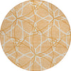 Piper Looms Chantille Geometric ACN950 Peach Machine Washable Area Rug Round Main Image