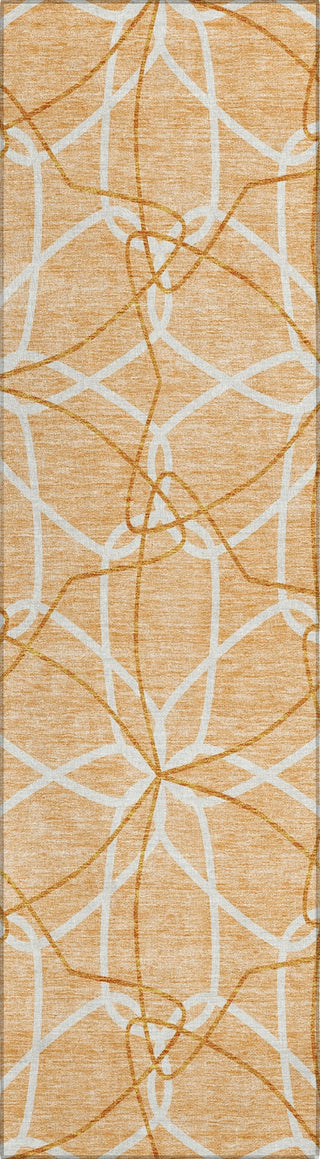 Piper Looms Chantille Geometric ACN950 Peach Machine Washable Area Rug Runner Main Image