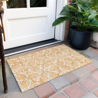 Piper Looms Chantille Geometric ACN950 Peach Machine Washable Area Rug Scatter Outdoor Lifestyle Image Feature