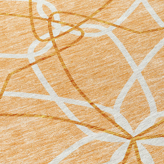 Piper Looms Chantille Geometric ACN950 Peach Machine Washable Area Rug Swatch Image