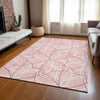Piper Looms Chantille Geometric ACN950 Pink Machine Washable Area Rug Lifestyle Image Feature