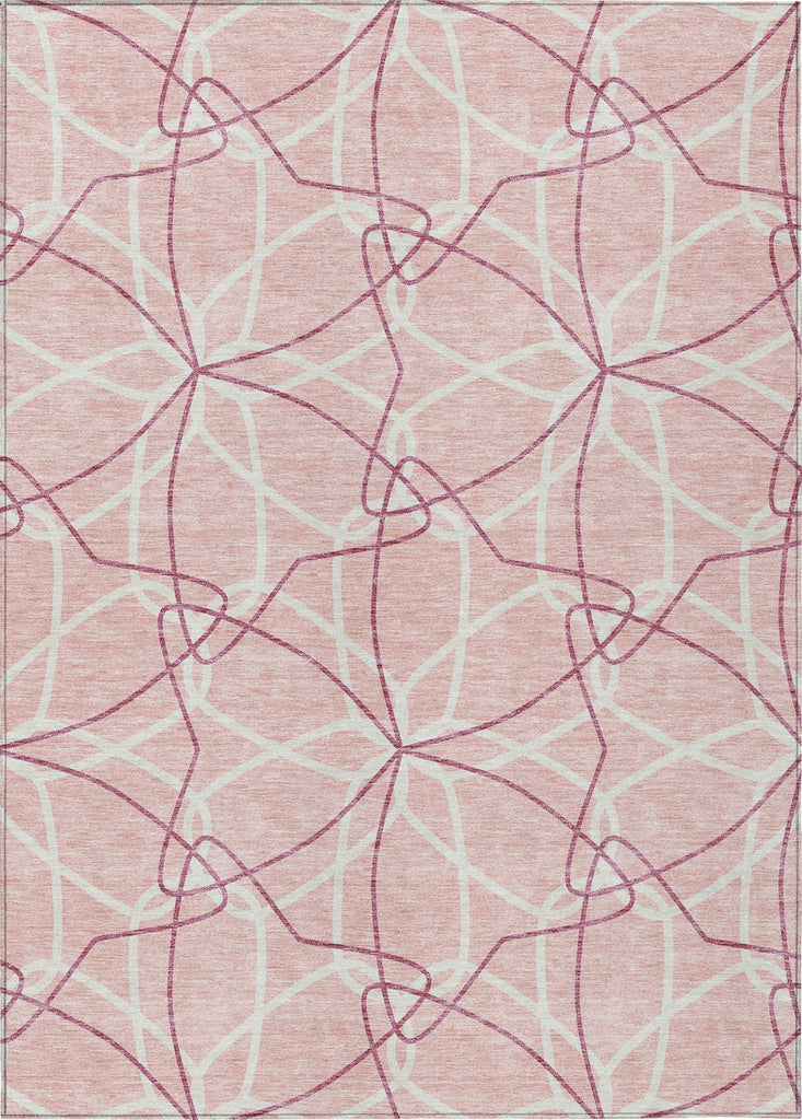 Piper Looms Chantille Geometric ACN950 Pink Machine Washable Area Rug main image