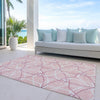 Piper Looms Chantille Geometric ACN950 Pink Machine Washable Area Rug Outdoor Lifestyle Image Feature