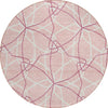 Piper Looms Chantille Geometric ACN950 Pink Machine Washable Area Rug Round Main Image
