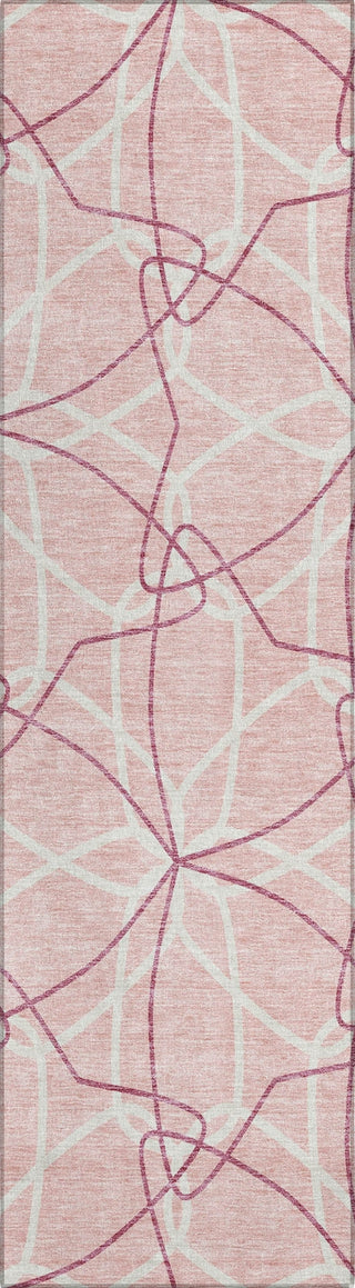 Piper Looms Chantille Geometric ACN950 Pink Machine Washable Area Rug Runner Main Image
