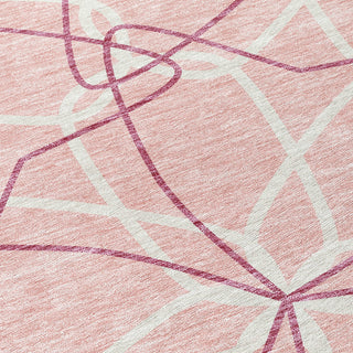 Piper Looms Chantille Geometric ACN950 Pink Machine Washable Area Rug Swatch Image