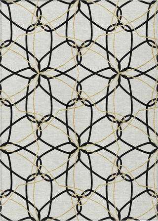 Piper Looms Chantille Geometric ACN950 White Machine Washable Area Rug main image
