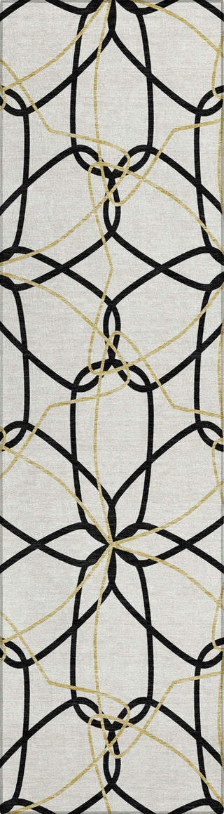 Piper Looms Chantille Geometric ACN950 White Machine Washable Area Rug Runner Main Image