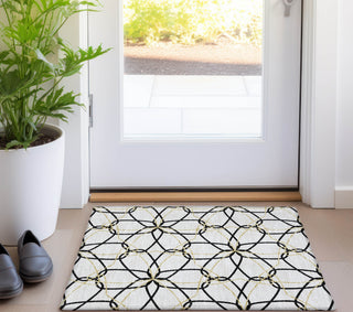 Piper Looms Chantille Geometric ACN950 White Machine Washable Area Rug Scatter Lifestyle Image Feature