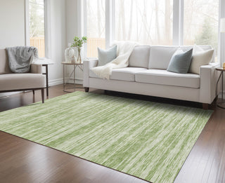 Piper Looms Chantille Stripes ACN951 Aloe Machine Washable Area Rug Lifestyle Image Feature