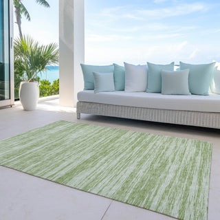 Piper Looms Chantille Stripes ACN951 Aloe Machine Washable Area Rug Outdoor Lifestyle Image Feature