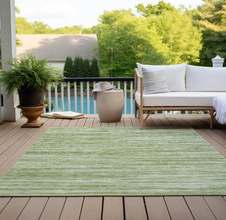 Piper Looms Chantille Stripes ACN951 Aloe Machine Washable Area Rug Outdoor Lifestyle Image Feature