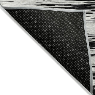 Piper Looms Chantille Stripes ACN951 Black Machine Washable Area Rug Backing Image