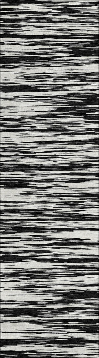 Piper Looms Chantille Stripes ACN951 Black Machine Washable Area Rug Runner Main Image