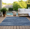 Piper Looms Chantille Stripes ACN951 Blue Machine Washable Area Rug Outdoor Lifestyle Image Feature