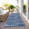 Piper Looms Chantille Stripes ACN951 Blue Machine Washable Area Rug Runner Outdoor Lifestyle Image Feature