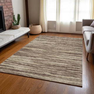 Piper Looms Chantille Stripes ACN951 Brown Machine Washable Area Rug Lifestyle Image Feature