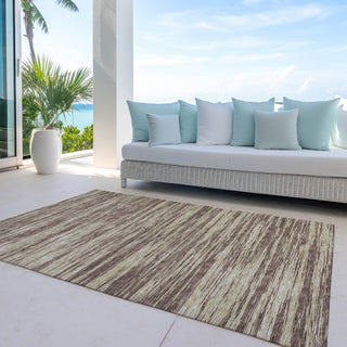Piper Looms Chantille Stripes ACN951 Brown Machine Washable Area Rug Outdoor Lifestyle Image Feature