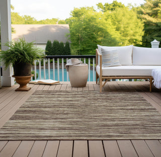 Piper Looms Chantille Stripes ACN951 Brown Machine Washable Area Rug Outdoor Lifestyle Image Feature