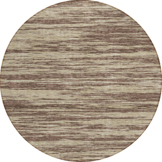 Piper Looms Chantille Stripes ACN951 Brown Machine Washable Area Rug Round Main Image