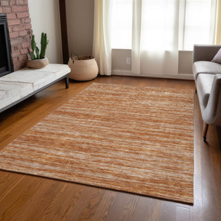 Piper Looms Chantille Stripes ACN951 Copper Machine Washable Area Rug Lifestyle Image Feature