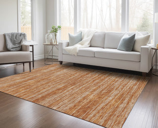 Piper Looms Chantille Stripes ACN951 Copper Machine Washable Area Rug Lifestyle Image Feature